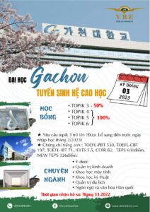 Tuyển sinh kỳ tháng 03.2023 hệ cao học trường Đại học Gachon